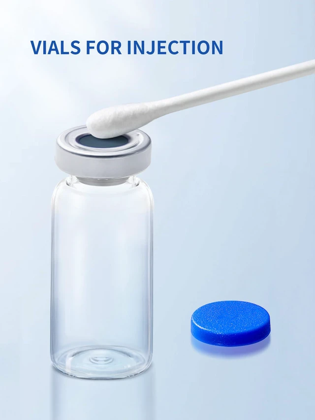 Alt view image 3 of 5 - 10ml Glass Vials for Injections, Self-Healing Injection Port, Sterile Empty Vials for Injections with Sealed Cap (50 Pack)