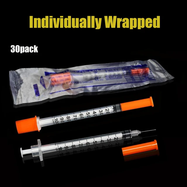 Alt view image 5 of 7 - 1ml/cc 30G 5/16 Inch Syringe, Individual Package Pack of 30