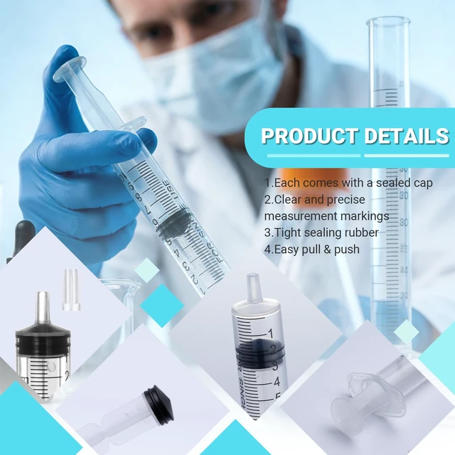 Alt view image 3 of 7 - 100 Pack 10 ml syringe, Versatile 10ml oral syringes, Perfect syringe for jello shots, Lab Use, Pet Feeding, Liquid Measuring & Refilling, Needle-Free Plastic Syringe