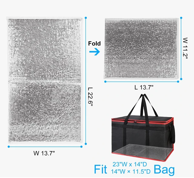 Alt view image 4 of 7 - Insulated Food Delivery Bag with Removable Hard Bottom, 3X-Large 2PK Heavy Duty Catering Supplies Bags for Pizza Delivery Rideshare, Cooler Bag, Hot Food Warmer Container, Insulated Grocery Bags