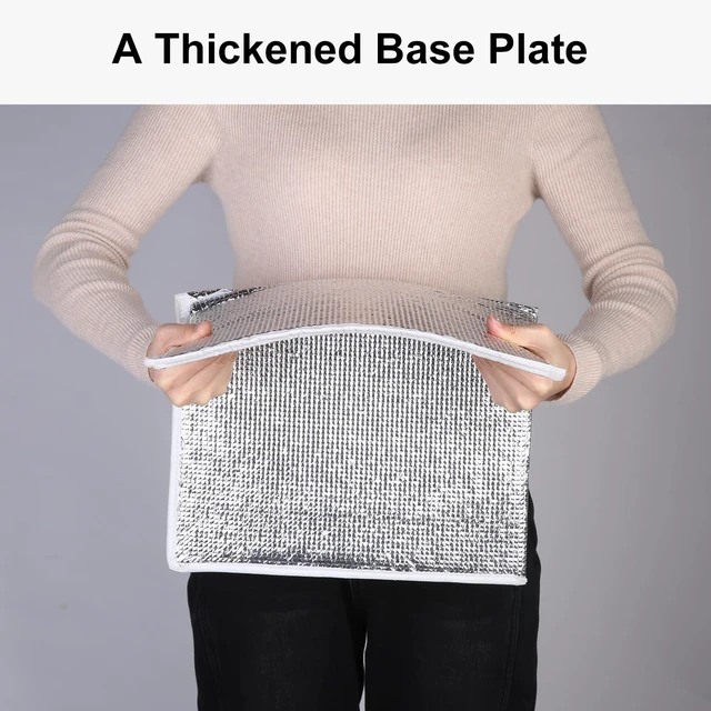 Alt view image 6 of 7 - Insulated Food Delivery Bag with Removable Hard Bottom, 3X-Large 2PK Heavy Duty Catering Supplies Bags for Pizza Delivery Rideshare, Cooler Bag, Hot Food Warmer Container, Insulated Grocery Bags