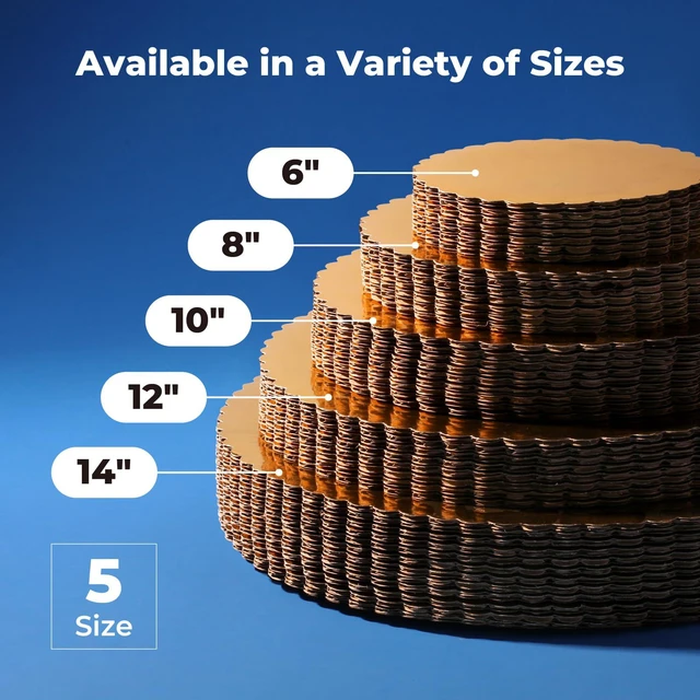 Alt view image 4 of 7 - 20 Pack Cake Boards, 10 Inch Round Gold Cake Circles, Disposable Pizza Circles Cake Pan Base Stand for Desserts and Pastries, Greaseproof Cardboard Cake Rounds for Cake DIY, Birthday