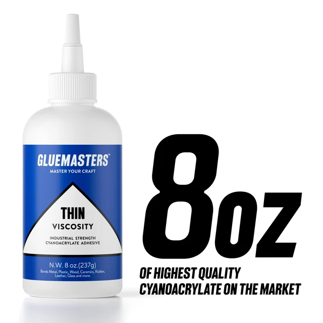 Alt view image 2 of 6 - Industrial Grade Cyanoacrylate Adhesive - 8 Oz Thin Viscosity, Extra Large, Protective Cap