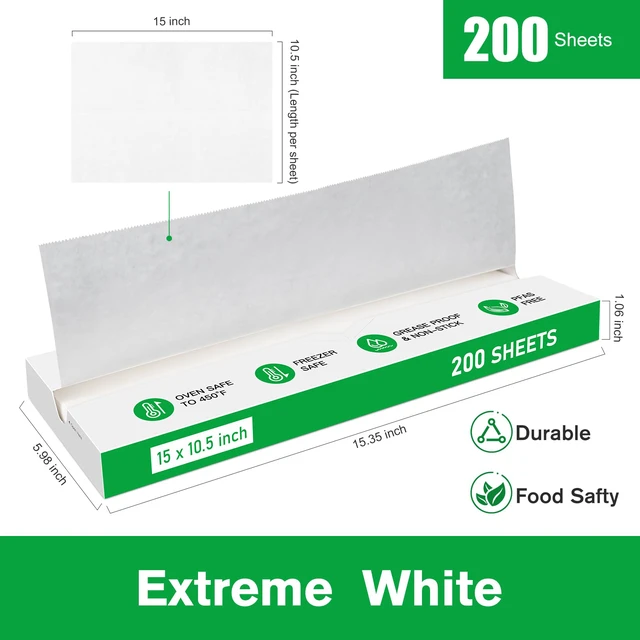 Alt view image 2 of 7 - Precut POP UP Deli Paper Sheet, 200 Pack, 15" x 10.5", White Interfolded Heavy Paper, Waterproof & Grease-Resistant, for Food Wrap and Serving