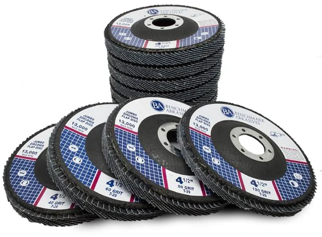 Main image of 4.5" x 7/8" Zirconia Type 29 Flap Discs, Mixed Grit Jumbo High Density Sanding and Finishing Wheels for Angle Grinder, 10-Count