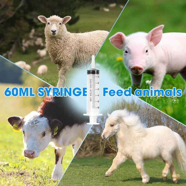 Alt view image 4 of 7 - 60ml Syringe for Liquid,50 Pack Large Plastic Syringes with Adapters and Cap,Individually Sealed Syringe for Feeding,Irrigation Water and Scientific Labs