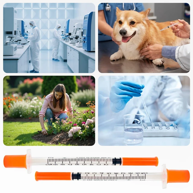 Alt view image 6 of 6 - 100 Pack U-100 1ml Syringes with Needle, 31G 5/16" 8mm 1cc Syringe Disposable Individual Package, High-Quality, Leak-Proof, Precise Scale Markings