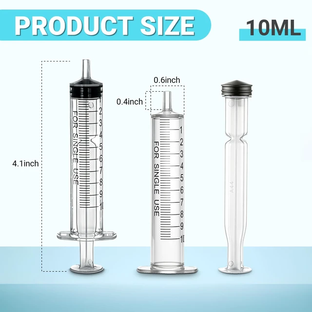 Alt view image 2 of 7 - 100 Pack 10 ml syringe, Versatile 10ml oral syringes, Perfect syringe for jello shots, Lab Use, Pet Feeding, Liquid Measuring & Refilling, Needle-Free Plastic Syringe