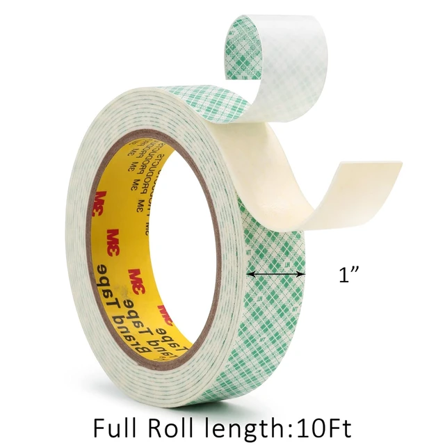 Alt view image 2 of 7 - 3M Double Sided Foam Tape 1" x 10Ft 2 Pack White Double Coated Urethane Adhesion Polyurethane Tape for Bonding Attaching Mounting Interior Signage Nameplates DIY Card