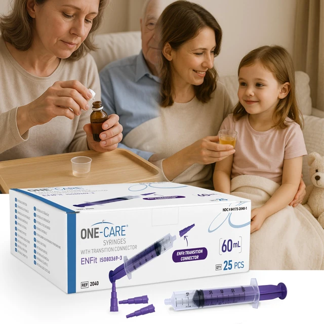 Alt view image 4 of 7 - 60ml ENFit-type Syringe with Transition Connector, 25/Box Optimal Liquid Dosing, Accurate Measurement, Stable Plunger with Safe Backstop, Precise Graduation, Blister-Packed