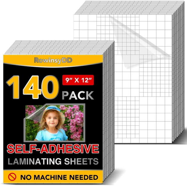 Main image of 140 PCS Self-Adhesive Laminating Sheets, 9 x 12 Inches Self Adhesive Contact Paper, No Heat No Machine Needed Self Sealing Laminate Sheets