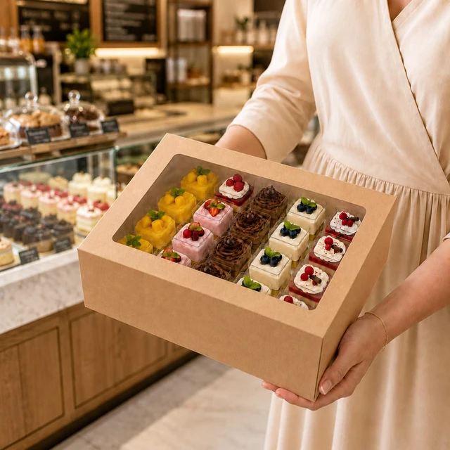 Alt view image 6 of 7 - Dessert Shooter Boxes 5 Pack, Each Box Holds 20 Count 5 oz Dessert Shooter Cups, Food-Grade Dessert Cup Holder Boxes with Inserts, Dessert Shooter Box Packaging for Parties, Catering (Brown)