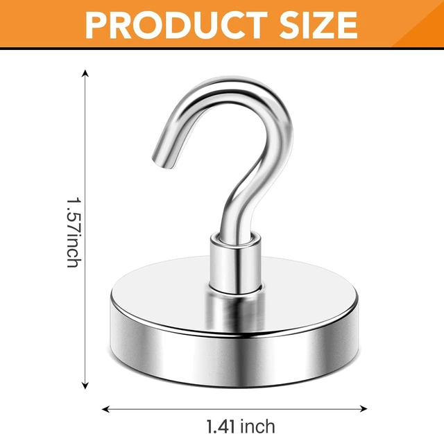 Alt view image 2 of 7 - Magnetic Hooks,170lbs Heavy Duty Magnets with Hook Silver 6 Pack Rare Earth N52 2026 Cruise Cabin Ship Essentials for Fridge Hanging Classroom Beach Vacation Kitchen Grills Home Must Have