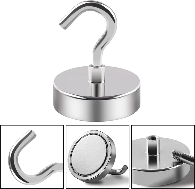 Alt view image 4 of 7 - Magnetic Hooks,170lbs Heavy Duty Magnets with Hook Silver 6 Pack Rare Earth N52 2026 Cruise Cabin Ship Essentials for Fridge Hanging Classroom Beach Vacation Kitchen Grills Home Must Have