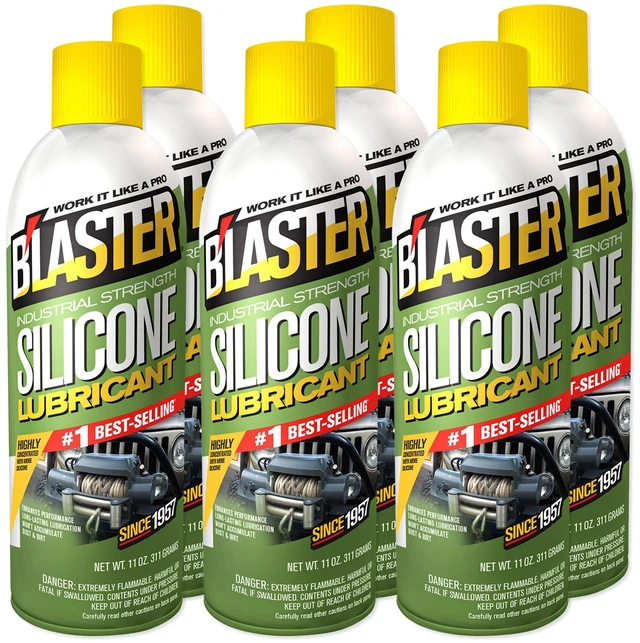 Main image of Blaster Silicone Lubricant Spray Non-Staining Silicone Spray for Metal Parts Long-Lasting Protection, Reduces Friction & Wear Works on Metal, Rubber & Plastic 11 oz (Case of 6)