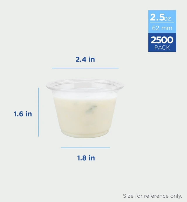 Alt view image 2 of 7 - 2.5oz Jello Shot Cups - Polypropylene - 2,500 Case - Ideal Condiment Containers/Souffle Cups - Dressings, Sauces, Dips - FP-P250-PP