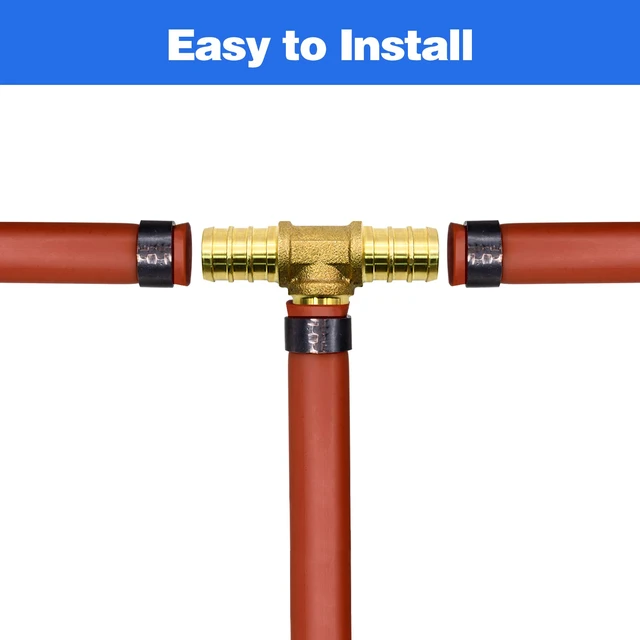 Alt view image 4 of 7 - 25 Pack 3/4" PEX Fittings, Brass Tee Fittings for PEX Tubing Pipe