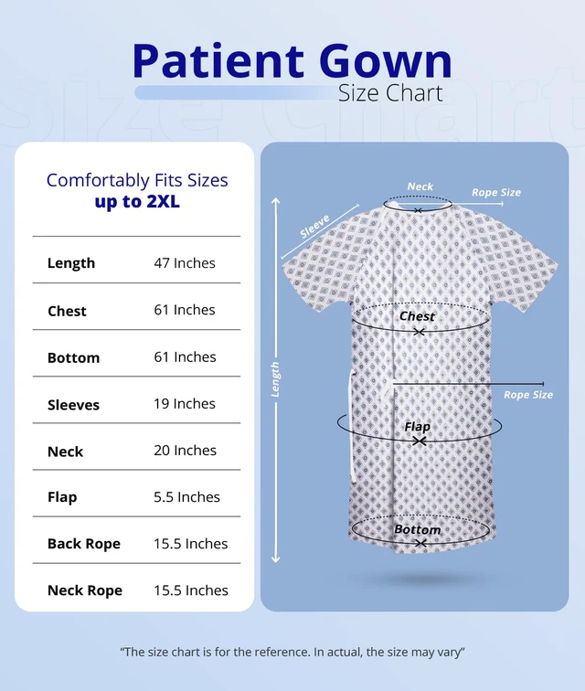 Alt view image 2 of 6 - Unisex Hospital Gowns Back-Tie Patient Gowns Women Men Fits Sizes up to 2XL Lightweight, Loose-Fit, Comfortable, Soft, Multipurpose, Medical & Everyday Utility