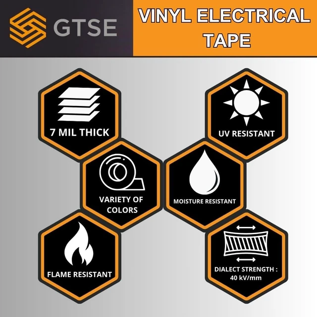 Alt view image 7 of 7 - Mixed Colors Electrical Tape 6 Rolls, 3/4in x 66ft, UL/CSA Listed Waterproof PVC Vinyl Tape, UL/CSA Listed, Self Adhesive - For Wire Insulation & Electrical Repairs