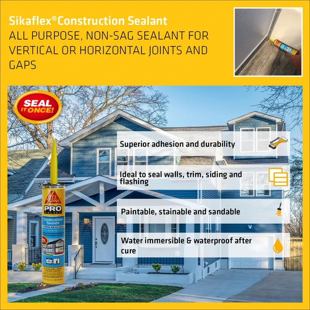 Alt view image 5 of 7 - flex Construction Sealant - White, All-Purpose Polyurethane for Joints 1/2" or Smaller - 10.1 fl. oz - Weatherproof, High Elasticity, Paintable, Strong Adhesion, (Pack of 2)