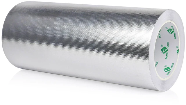 Main image of Adhesive Aluminum Foil Heat Shield Tape 10inch x 66ft Barrier, Fiberglass Thermal Insulation Reflective Material High Temp Protectionn,1 Pack