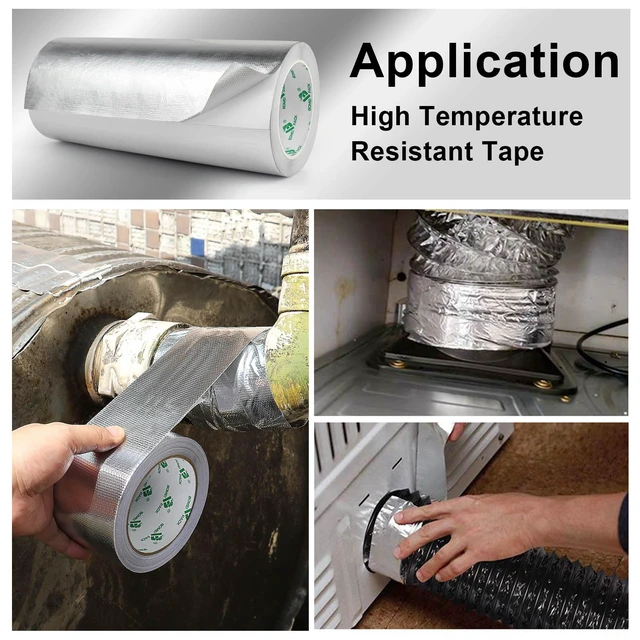 Alt view image 6 of 7 - Adhesive Aluminum Foil Heat Shield Tape 10inch x 66ft Barrier, Fiberglass Thermal Insulation Reflective Material High Temp Protectionn,1 Pack