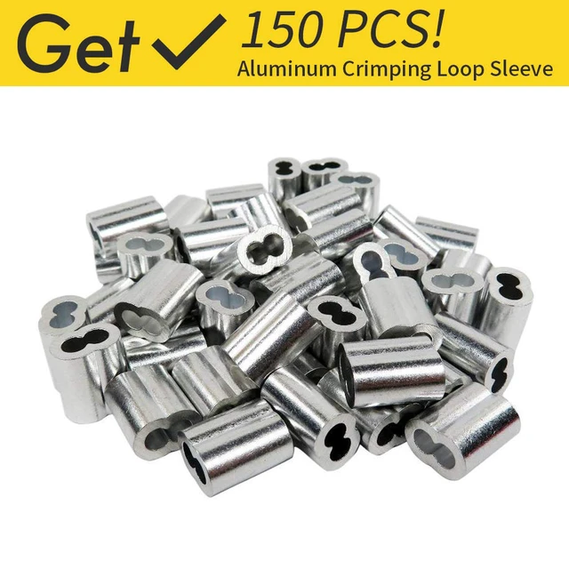 Alt view image 4 of 7 - 1/16 Wire Rope, 304 Stainless Steel Cable, Aircraft Cable, Steel Wire, 328FT with 150Pcs Crimping Sleeves, Clothes Line Wires, Trellis Wire, 7x7 368lbs Breaking Strength