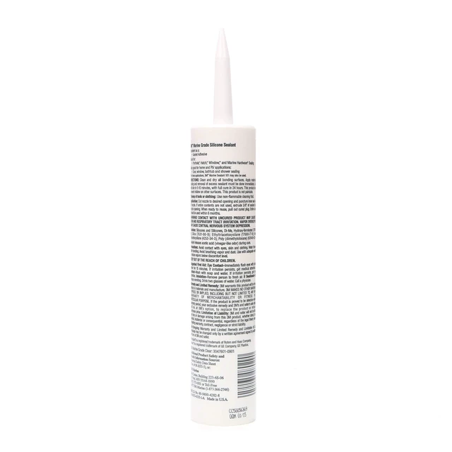 Alt view image 2 of 6 - Marine Grade Silicone Sealant, Clear, 304 mL Cartridge For above the waterline interior/exterior sealing on RVs, boats and more
