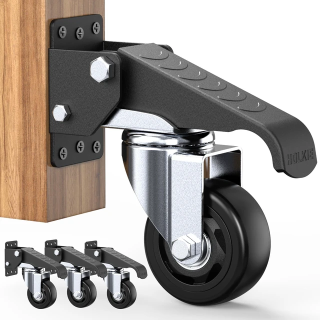 Main image of Heavy Duty Workbench Casters 3 Inch Retractable Casters with Lifting and Lowering Function 360° Rotation Ideal for Workbenches or Other Equipment Maximum Load of 1100 lbs