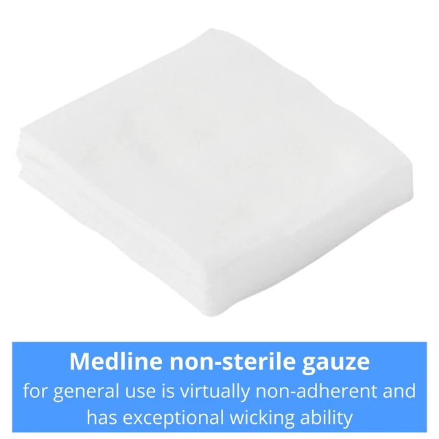 Alt view image 4 of 6 - Non-Woven Non-Sterile Gauze Sponge, 4 x 4 Inch, 4-Ply Rayon/Polyester Blend, Virtually Non-Adherent, Less Linting, Balance of Strength and Absorbency, 10 Packs of 200