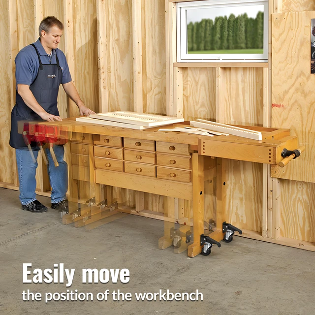 Alt view image 7 of 7 - Heavy Duty Workbench Casters 3 Inch Retractable Casters with Lifting and Lowering Function 360° Rotation Ideal for Workbenches or Other Equipment Maximum Load of 1100 lbs