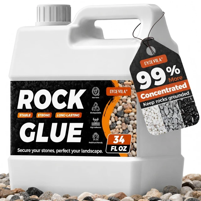 Main image of Oyevila 34 oz Rock Glue for Landscaping, Pet-Safe & Non-Toxic Gravel Binder Water-Based Rock Binder Dries Clear and Is Ideal for Pea Gravel, Small Pebbles and Decorative Stone Landscaping