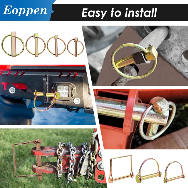 Alt view image 5 of 7 - 202Pcs Hitch Pins Clip Pins Linch Pins PTO Pins and Shaft Locking Pins Assortment Kit 5 Styles Tractor Pins Fasteners for Trailers, Tractors, Trucks, Lawn Mower