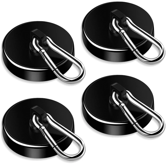 Main image of Magnetic Hooks,Black 4 Pack 200LBS Heavy Duty Magnet Hooks Neodymium Strong Swivel Carabiner Magnet Hooks with Swivel Carabiner,Great for Your Refrigerator and Magnetic Surfaces
