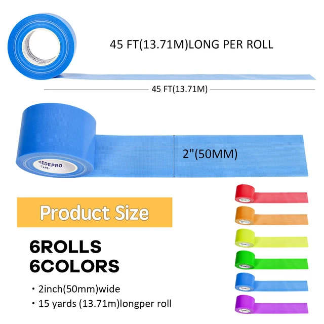 Alt view image 2 of 7 - Rainbow Colored Duct Tape 12 Pack,15 Yards x 2 Inch Heavy Duty Rainbow Waterproof Colored Tape Variety Pack,Tear by Hand,Great for Packaging, Arts & Crafts and DIY