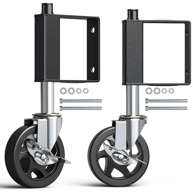 Alt view image 7 of 7 - Heavy Duty Gate Wheels for Fences, Yards, Farms, Gate Casters with Spring Loaded, 360 Degree Swivel Max Load Capacity 220lbs