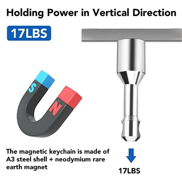 Alt view image 6 of 7 - 10 Pack Magnet Key Chain Gold Testing Kit, Silver Magnetic Key Holder Silver Tester for Jewelry Test Rare Earth Magnets Precious Metal Keychain Pocket Ring Small Neodymium