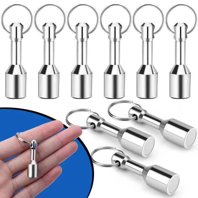 Alt view image 5 of 7 - 10 Pack Magnet Key Chain Gold Testing Kit, Silver Magnetic Key Holder Silver Tester for Jewelry Test Rare Earth Magnets Precious Metal Keychain Pocket Ring Small Neodymium