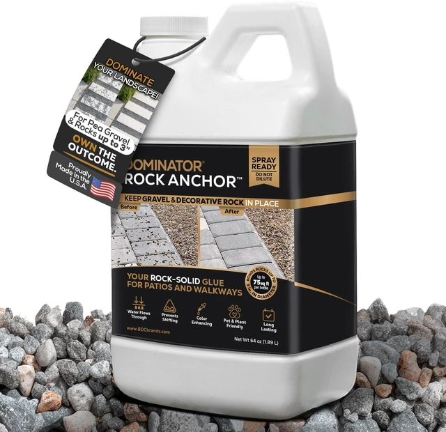 Main image of Rock Anchor 64oz - Rock Glue for Landscaping Gravel & Stone, Ready to Spray, Locks in River Rock, Pea Gravel & Decorative Rock, Prevents Scattering & Washouts, Water-Based