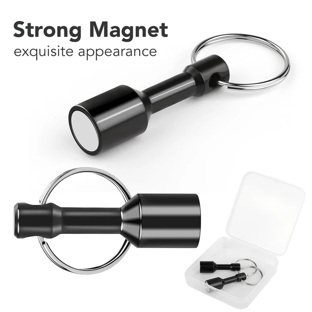 Alt view image 4 of 7 - 10 Pack Magnet Key Chain Gold Testing Kit, Black Magnetic Key Holder Silver Tester for Jewelry Test Rare Earth Magnets Precious Metal Keychain Pocket Ring Small Neodymium