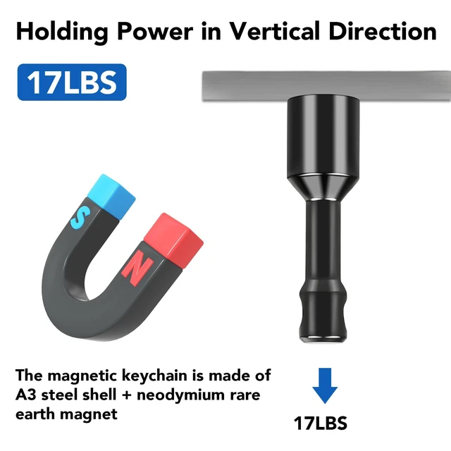 Alt view image 5 of 7 - 10 Pack Magnet Key Chain Gold Testing Kit, Black Magnetic Key Holder Silver Tester for Jewelry Test Rare Earth Magnets Precious Metal Keychain Pocket Ring Small Neodymium