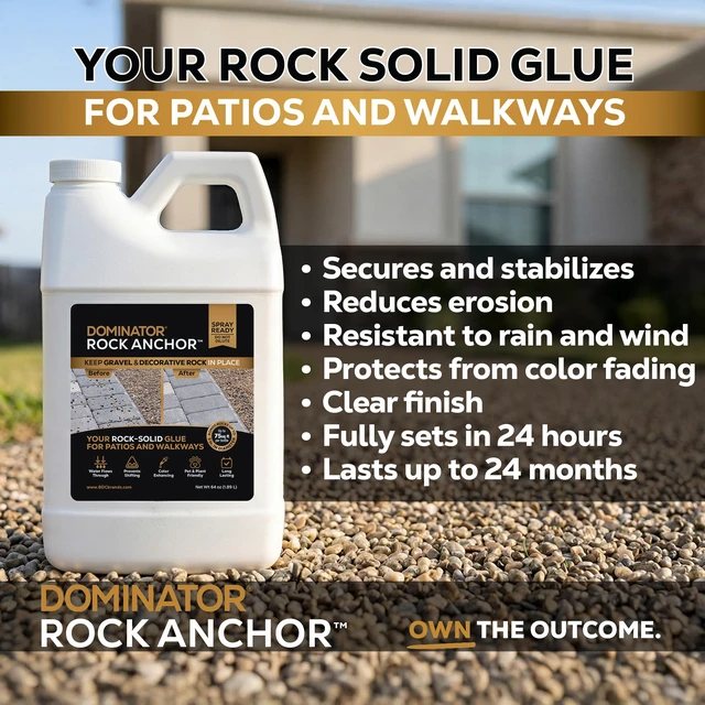 Alt view image 7 of 7 - Rock Anchor 64oz - Rock Glue for Landscaping Gravel & Stone, Ready to Spray, Locks in River Rock, Pea Gravel & Decorative Rock, Prevents Scattering & Washouts, Water-Based
