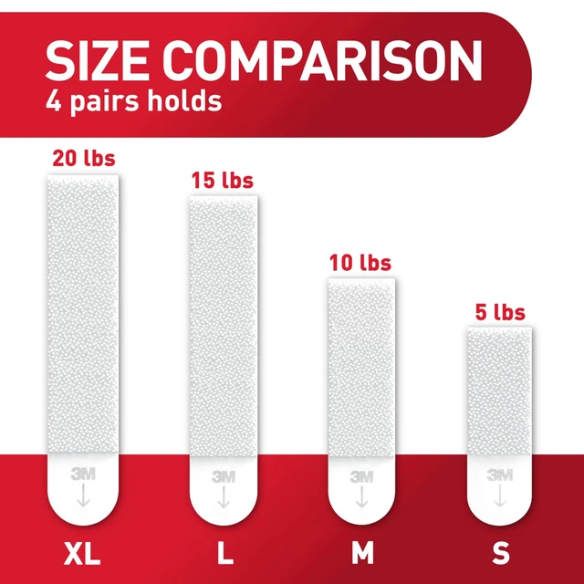 Alt view image 5 of 7 - 20 lb X-Large Picture Hanging Strips, 16 Pairs White Strips Heavy Duty Picture Hanger (Pack of 3)