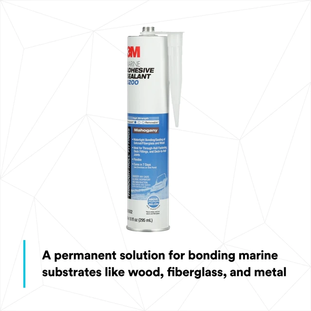 Alt view image 2 of 7 - Marine Adhesive Sealant 5200, Mahogany, 295 mL Cartridge with Nozzle Flexible Bonds, Long Work-Time