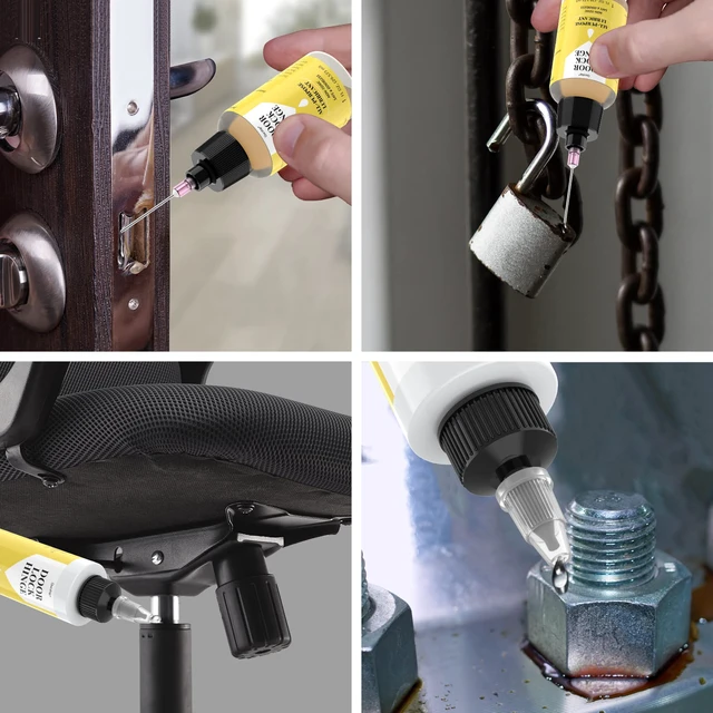 Alt view image 4 of 7 - Door Hinge Lubricant kit, 4oz+1oz Needle Combo for Door,Lock,Bike Stops Squeaks Fast, Smooth Locks & Hinges, Prevent Rust, Multi-Purpose Door Hinge Lubricant for Car, Tools, Bike Chains