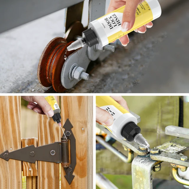 Alt view image 5 of 7 - Door Hinge Lubricant kit, 4oz+1oz Needle Combo for Door,Lock,Bike Stops Squeaks Fast, Smooth Locks & Hinges, Prevent Rust, Multi-Purpose Door Hinge Lubricant for Car, Tools, Bike Chains