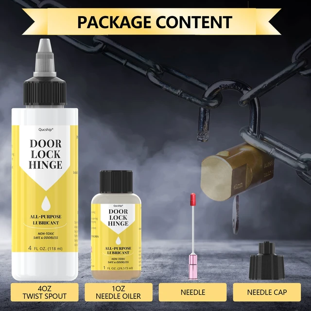Alt view image 7 of 7 - Door Hinge Lubricant kit, 4oz+1oz Needle Combo for Door,Lock,Bike Stops Squeaks Fast, Smooth Locks & Hinges, Prevent Rust, Multi-Purpose Door Hinge Lubricant for Car, Tools, Bike Chains
