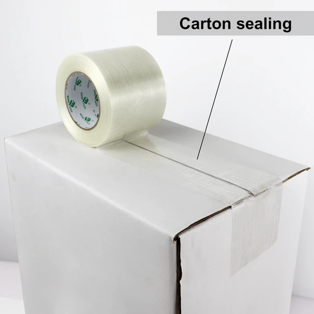 Alt view image 5 of 7 - Wide Strapping Tape, 4Inch Heavy Duty Reinforced Packing Tape, Fiberglass Filament 60yds 5.5Mil