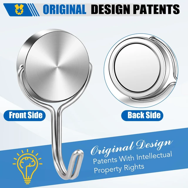 Alt view image 4 of 7 - Magnetic Hooks for Cruise Cabins Essentials 2026 Door Magnets 60LBS 15 Pack Ship Walls Must Haves Classroom Strong Heavy Duty Metal Locker Decor magnet Decorations Fridge Organization Silver