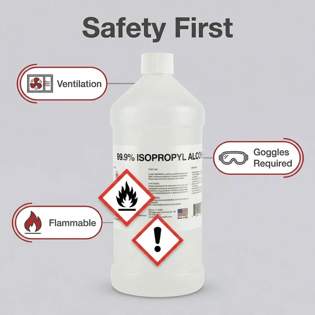 Alt view image 6 of 6 - 99% Pure Isopropyl Alcohol, 99 Percent IPA, 1 Gallon, 32 Fl Oz Pack of 4 99 percent Industrial strength IPA 128oz Ultra purity rubbing alcohol with no water added